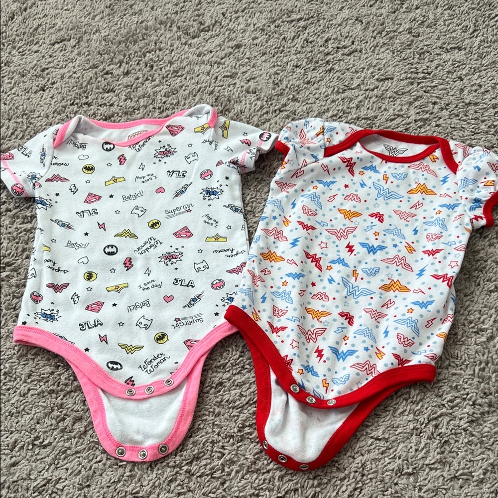 DC Justice League Wonder Woman Baby Onesie Bundle